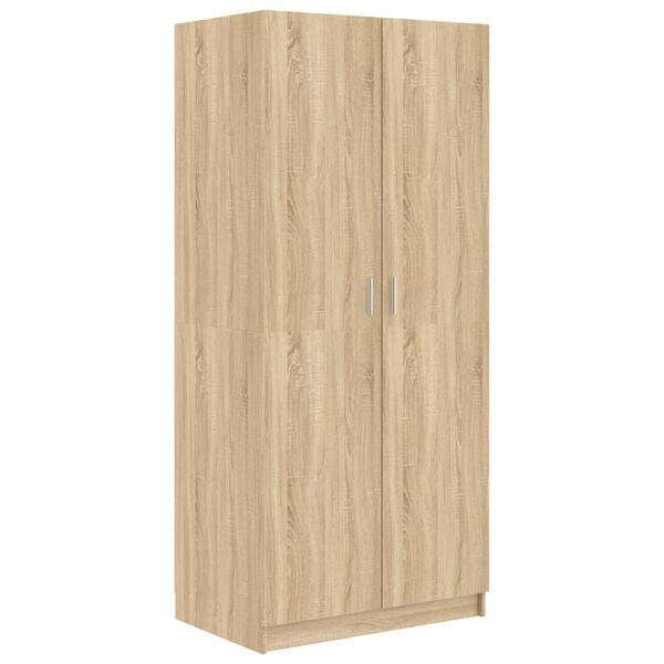 vidaXL Garderobe sonoma eik 80x52x180 cm konstruert tre