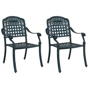 vidaXL Hage Stol 2 stk. gr&oslash;nn Aluminium