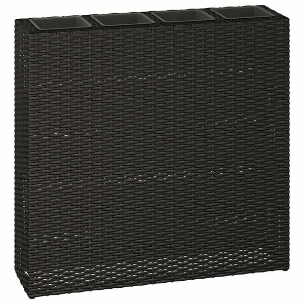 vidaXL Høybed med 4 potter 2 stk polyrotting svart