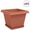 vidaXL Plantepotter 24 stk. Klinker R&oslash;d Plast