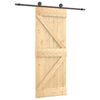 vidaXL Skyved&oslash;r Naturlig og svart 85 x 210 cm Massiv Furu Tre