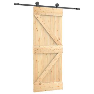 vidaXL Skyved&oslash;r Naturlig og svart 85 x 210 cm Massiv Furu Tre