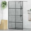 vidaXL Walk-in Dusjvegg Svart 115 x 195 cm herdet glass