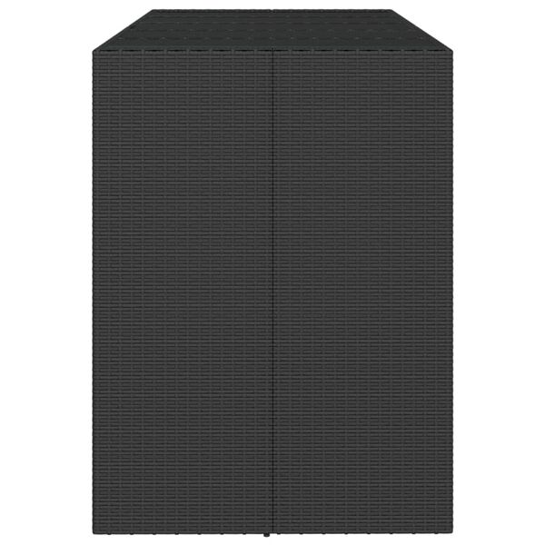 vidaXL Barbord med glassplate svart 185x80x110 cm polyrotting