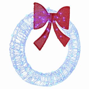 vidaXL Krans med 80 LED Bl&aring; 92 x 9.5 x 92 cm Akryl