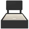 vidaXL Seng med Oppbevaring med skuff Svart 90 x 190 cm Konstruert tre
