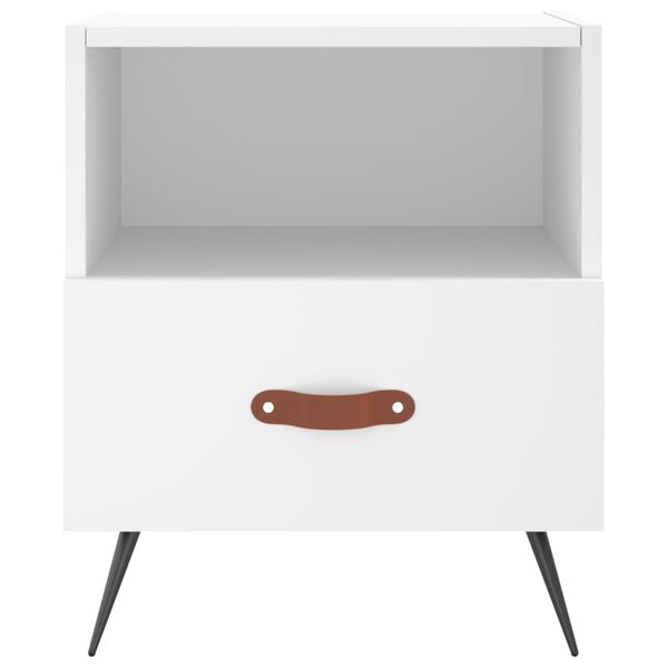 vidaXL Nattbord hvit 40x35x47,5 cm konstruert tre