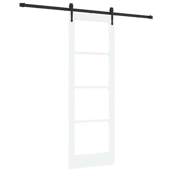 vidaXL Skyvedør ORKDAL Hvit 73,5 x 211 cm Massivt furutre og glass