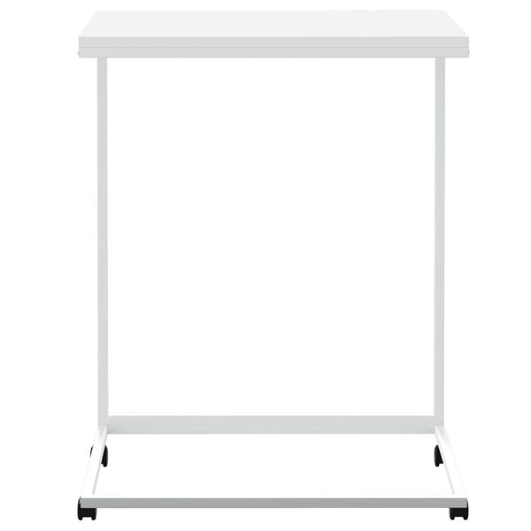 vidaXL Sidebord med hjul hvit 55x35x70 cm konstruert tre