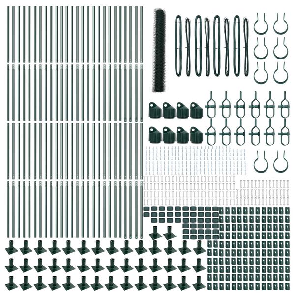 vidaXL Gjerdep&aring;le gr&oslash;nn 100 x 1,2 m (50 mm nett) St&aring;l og PVC