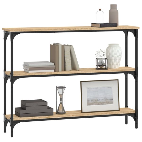vidaXL Konsollbord sonoma eik 100x22,5x75 cm konstruert tre