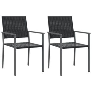 vidaXL Hagestoler 2 stk svart 54x62,5x89 cm polyrotting
