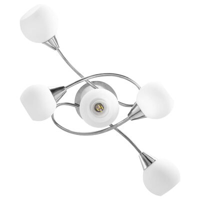 vidaXL Taklampe keramikkskjermer for 5 E14 lyspærer hvit kule