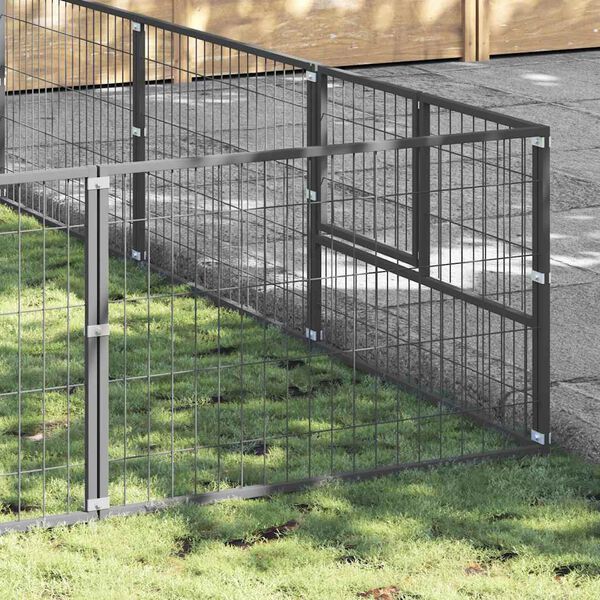 vidaXL Hundeg&aring;rd s&oslash;lv 60 m&sup2; st&aring;l