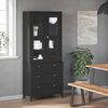 vidaXL Highboard VIKEN svart 80x40x190 cm heltre furu