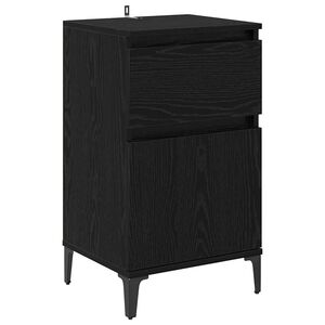 vidaXL Nattbordskap Svart Eik 40 x 35 x 70 cm Konstruert tre