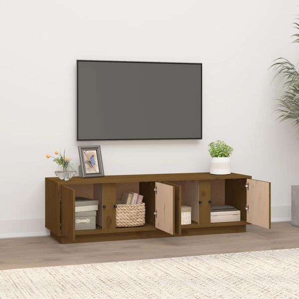 vidaXL TV-benk honningbrun 140x40x40 cm heltre furu