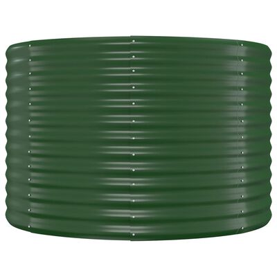 vidaXL Høybed grønn 507x100x68 cm pulverlakkert stål