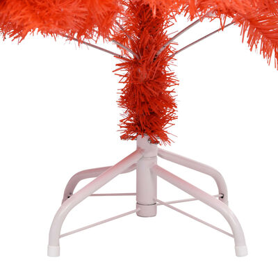 vidaXL Kunstig juletre med LED og stativ 240 cm PVC rød