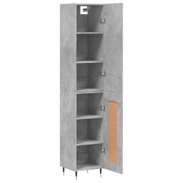 vidaXL Highboard betonggr&aring; 34,5x34x180 cm konstruert tre