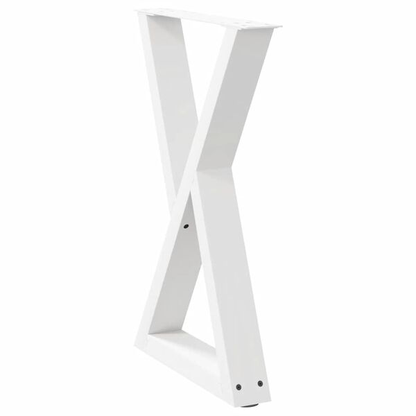 vidaXL Spisebordben 2 stk hvite 50x(72-73,3) cm st&aring;l