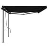 vidaXL Automatisk uttrekkbar markise med stolper 6x3 m antrasitt