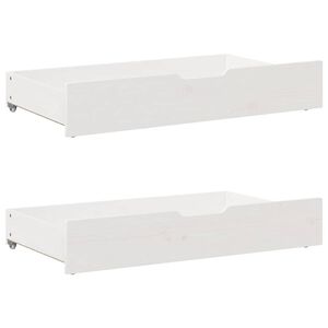 vidaXL Sengeskuffer 2 stk hvit 95x55x17 cm heltre furu