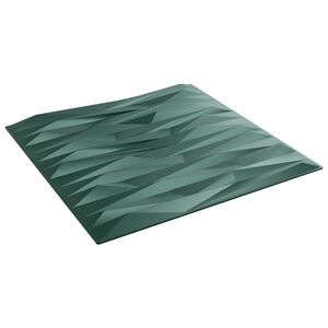 vidaXL Veggpaneler 12 stk. 50 x 50 cm Stone Gr&oslash;nn XPS Skum