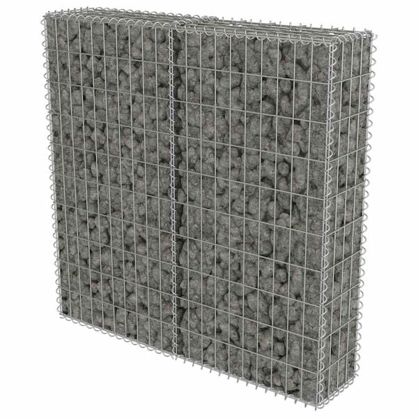 vidaXL Gabion med deksler galvanisert st&aring;l 100x20x100 cm