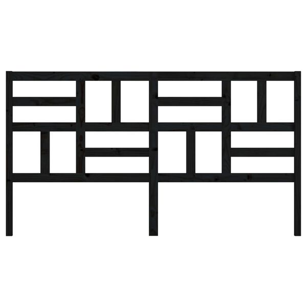 vidaXL Sengegavl svart 186x4x104 cm heltre furu