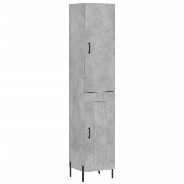 vidaXL Highboard betonggr&aring; 34,5x34x180 cm konstruert tre