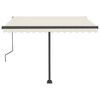 vidaXL Frittstående automatisk markise 300x250 cm kremhvit
