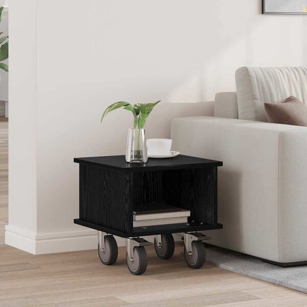 vidaXL TV-benk Svart Eik 37 x 35 x 35 cm Konstruert tre