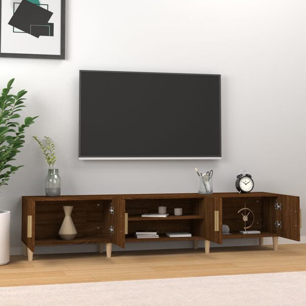 vidaXL TV-benk brun eik 180x31,5x40 cm konstruert tre