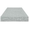 vidaXL Flytende vegghyller 2 stk betonggr&aring; 60x23,5x3,8 cm MDF