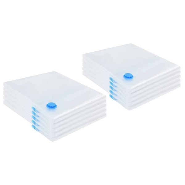 vidaXL Oppbevaringsposer 10 pcs Transparent og blå 100 x 80 cm