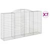 vidaXL Gabionkurver buede 7 stk 300x50x160/180 cm galvanisert jern