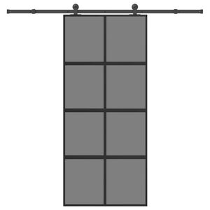 vidaXL Skyved&oslash;r med monteringssett 90x205 cm herdet glass og aluminium