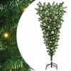 vidaXL Opp-ned Kunstig Forbelyst Juletre med Kulepakke gr&oslash;nn 120 cm