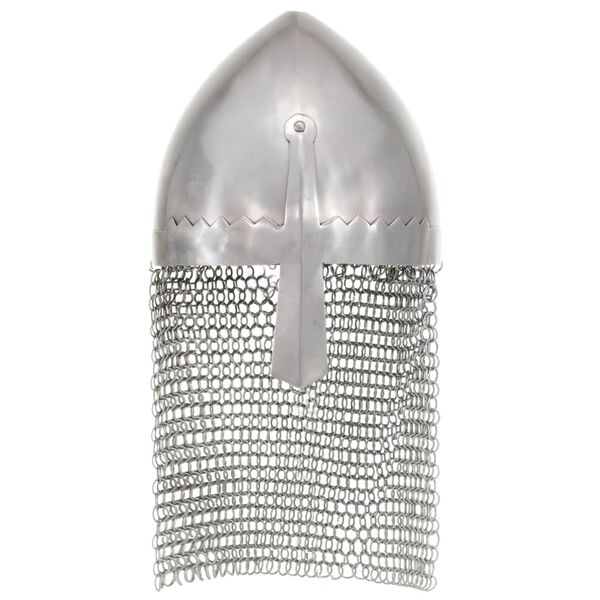 vidaXL Ridderhjelm antikk replika LARP s&oslash;lv st&aring;l