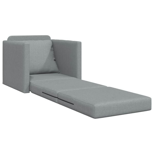 vidaXL Sammenleggbar Sofa seng Lysegr&aring; 74 x 77 x 81 cm stoff
