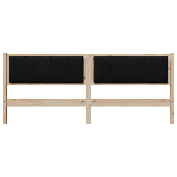 vidaXL Polstret sengegavl med hodegjerde Brun 200 cm Massiv furu