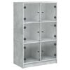 vidaXL Highboard med d&oslash;rer betonggr&aring; 68x37x109 cm konstruert tre