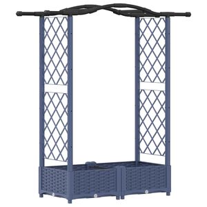vidaXL Hevet Bed med Trellis og Tak Gr&aring; 124 x 40 x 125 cm PP