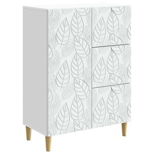 vidaXL Serviesskap Hvit 66 x 34,5 x 90 cm Konstruert tre