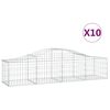 vidaXL Gabionkurver buede 10 stk 200x50x40/60 cm galvanisert jern