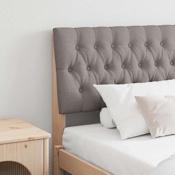 vidaXL Polstret sengegavl Gr&aring;brun 180 cm Massiv furu