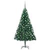 vidaXL Forh&aring;ndsbelyst kunstig juletre med kulesett gr&oslash;nn 180 cm PVC