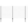 vidaXL Kjettinggjerde med stolpe 25 x 1,2 m PVC-belagt st&aring;l Gr&aring; Mesh