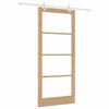 vidaXL Skyved&oslash;r Naturlig 93 x 211 cm Massivt furutre og glass